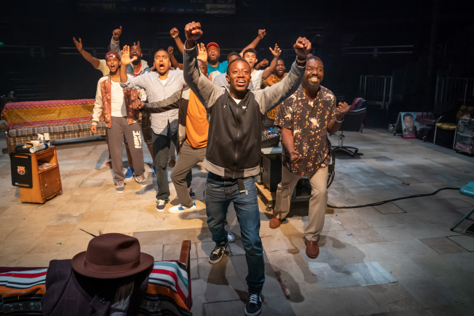 Photo of the Barbershop Chronicles at Roundhouse. Photographer Marc Brenner